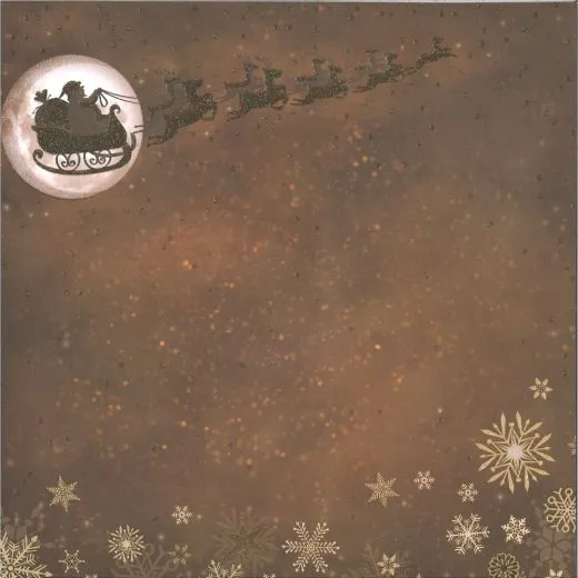 Premium Glitter Scrapbook paper Christmas robin 315