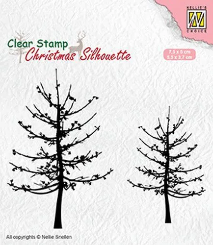 Nellies Choice Christmas Silhouette Clear stamps B�ume ohne Bl�tter
