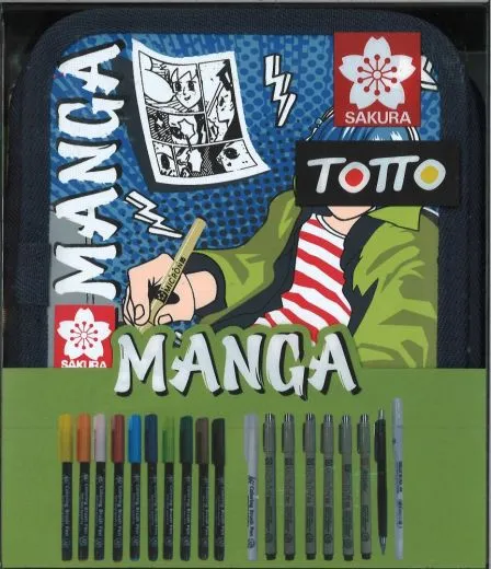 Sakura Totto Manga Boy Sketch Etui mit 19 Stiften Sonderedition