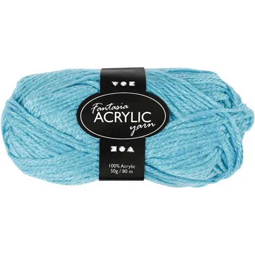 Fantasia Polyacryl Garn, L 80 m, turquoise, 50g