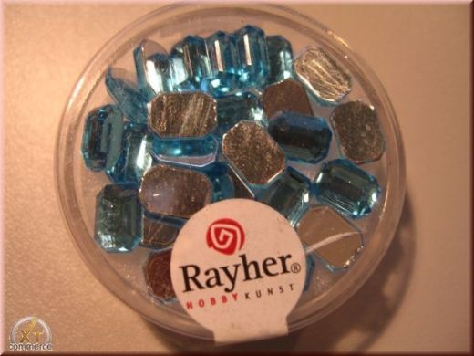 Rayher Plastik-Strassteine Octagon 6x8mm aquamarin (A)