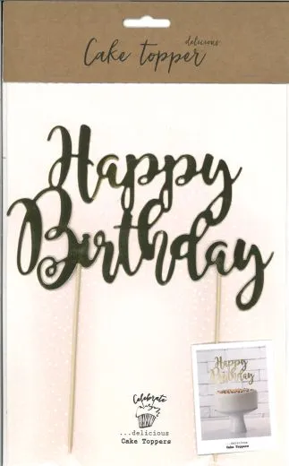 Cake Topper - Happy Birthday gold