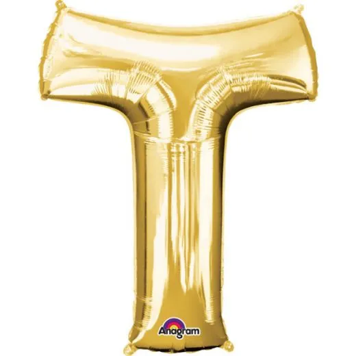 Folien-Ballon T gold 86cm