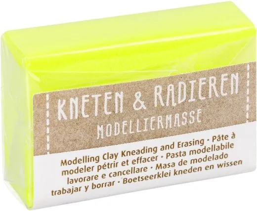Modelliermasse Kneten & Radieren neongelb