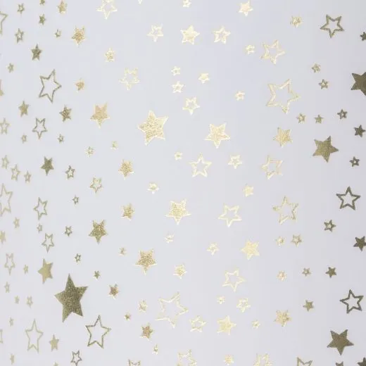 Transparentpapier Sternenglanz Rolle 50 x 70 cm - Motiv A Sterne gold