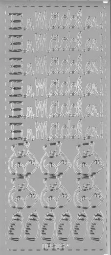 Sticker Ein M�dchen silber