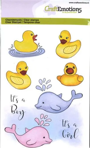 Clearstamps A6 Badeenten Geburt