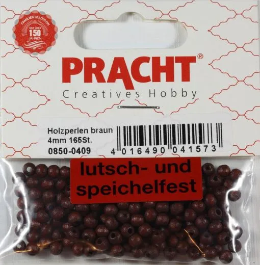 Pracht Holzperlen 4mm 165St dunkelbraun