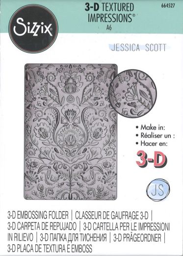 Sizzix 3-D Textured Impressions Embossing Folder - Folk Doodle