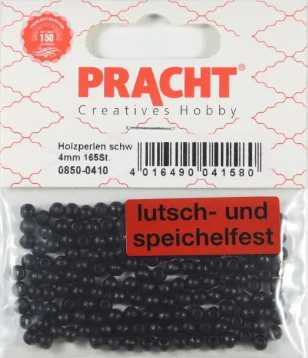 Pracht Holzperlen 4mm 165St schwarz