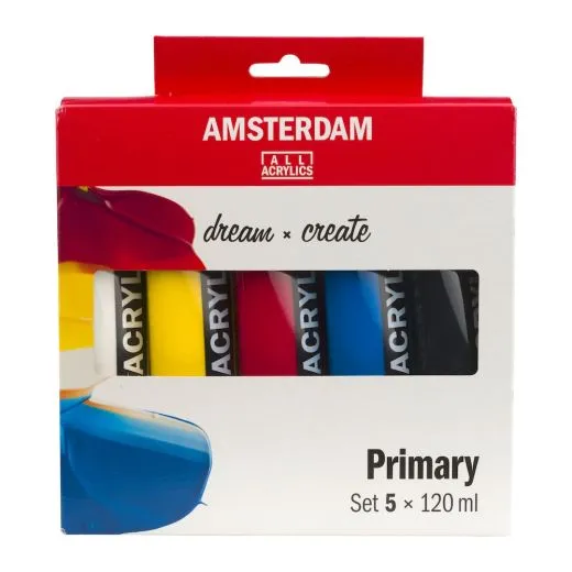 Amsterdam Acrylfarbe Set Prim�rfarben 5 x 120ml