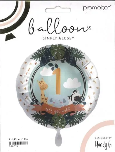 Folienballon Jungle Friends 1. Geburtstag