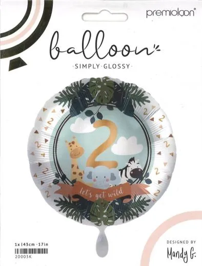 Folienballon Jungle Friends 2. Geburtstag