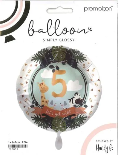 Folienballon Jungle Friends 5. Geburtstag