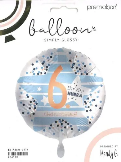 Folienballon 6. Geburtstag Stars