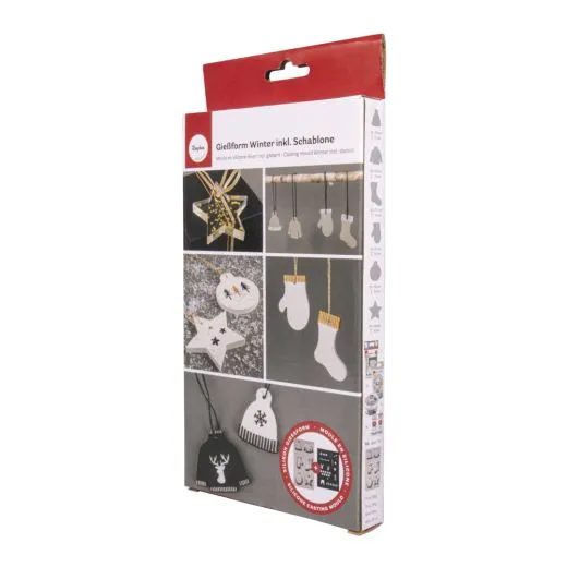 Silikon-Gie�form Winter + Schablone A5 grau
