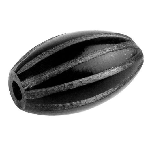 Horn-Perle Olive 23x13mm schwarz