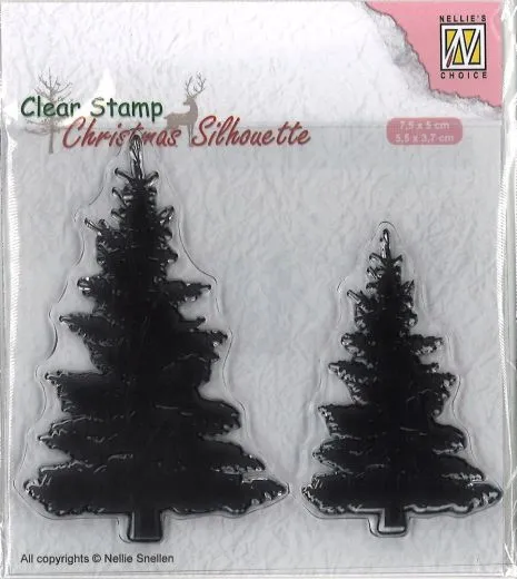 Nellies Choice Christmas Silhouette Clear Stamps Trees