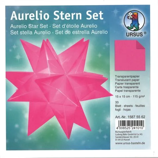 Aurelio Stern Set 15x15cm transparent pink