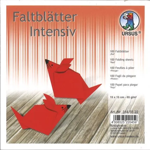 Faltbl�tter 15x15cm rot