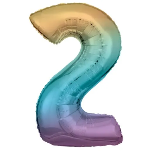 Folien-Ballon 2 Pastel Rainbow 86cm
