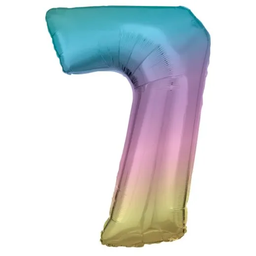 Folien-Ballon 7 Pastel Rainbow 86cm