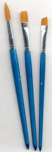 Pinselset Nylon 2x flach und 1x rund