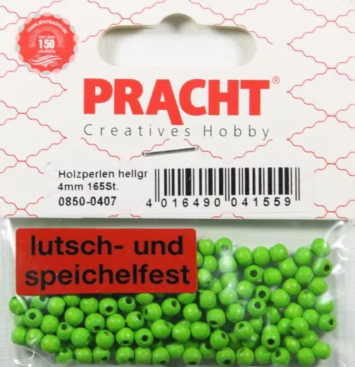Pracht Holzperlen 4mm 165St hellgr�n