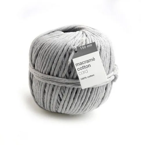 Macram� Baumwollkordel 150m x 5mm grau