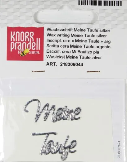 Wachsschrift Meine Taufe silber