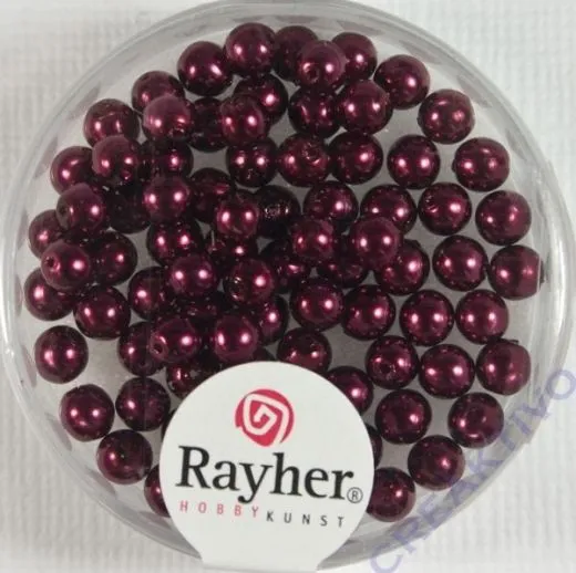 Renaissance Glaswachsperlen, 4 mm � bordeaux