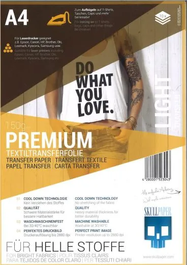 Premium Textiltransferfolie f�r helle Stoffe (Laser)