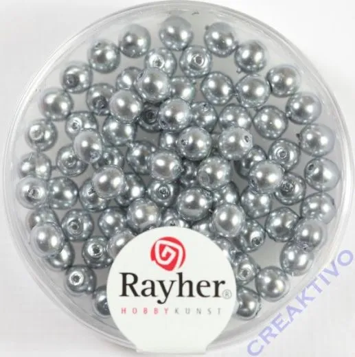 Renaissance Glaswachsperlen, 4 mm � silbergrau