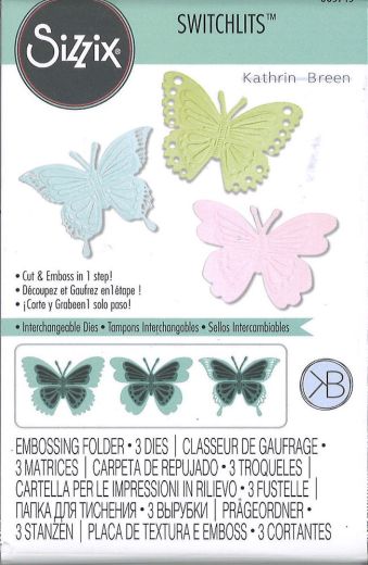 Sizzix Switchlits Embossing Folder - Detailed Butterflies