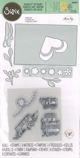 Sizzix Framelits Stanze Set 6PK w/4PK Stamps - Butterfly Wishes