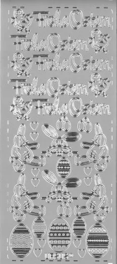 Sticker Frohe Ostern 2 silber