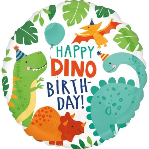 Standard Dino-Mite Party Folienballon rund