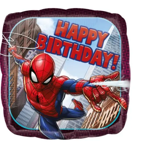 Standard Spider-Man Happy Birthday Folienballon Quadrat