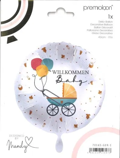 Folienballon Willkommen Baby