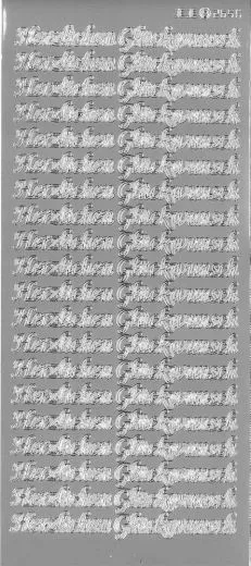 Klebeschrift Herzlichen Gl�ckwunsch silber