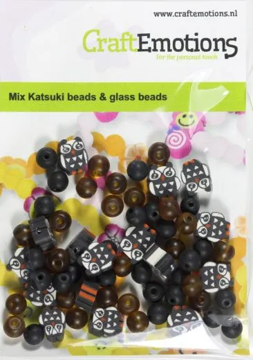 Mix Katsuki Perlen und Glasperlen Eule braun
