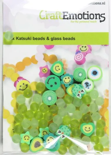 Mix Katsuki Perlen und Glasperlen Smileys gr�n