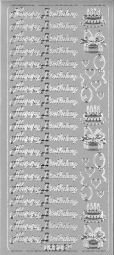 Sticker silber - Happy Birthday
