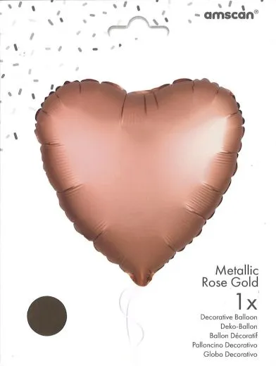 Folienherz uni metallic rose gold