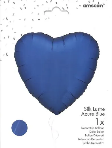 Folienherz uni metallic azure blue