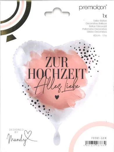 Folienballon Zur Hochzeit alles Liebe