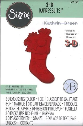 Sizzix 3-D Impresslits Embossing Folder - Christmas Stocking