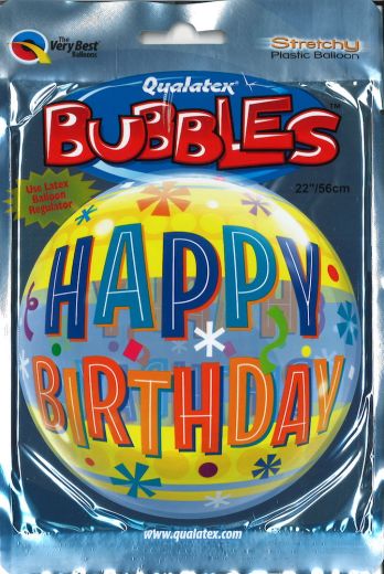 Bubbleballon Happy Birthday - Fun & Yellow Bands