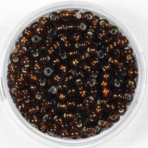 Pracht Rocailles 3,5mm mit Silbereinzug dunkelbraun