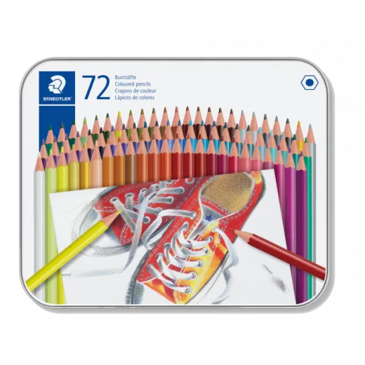 FARBSTIFT BUNTSTIFT, 3 MM, BUNT, METALLETUI MIT 72 STIFTEN